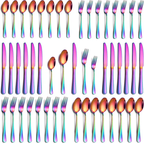 Miniatura 11 de PHILIPALA Juego de 20 piezas de cubiertos de acero inoxidable, juego de cubiertos para 4, cubiertos de acero inoxidable de grado alimenticio