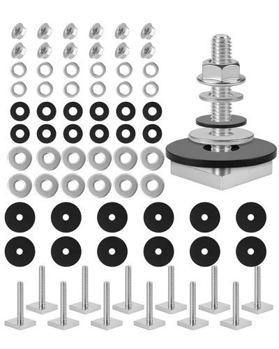 Miniatura 8 de Pernos de ranura en T para barras de techo, plataforma, cesta de carga, adaptador de perno cuadrado en T de acero inoxidable para asegurar