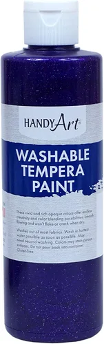 Miniatura 8 de Handy Art Pintura lavable con purpurina de 8 onzas, azul