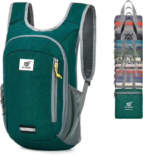 Miniatura 14 de SKYSPER Mochila pequeña de senderismo de 10L/15L/20L Mochila de viaje ligera para mujeres y hombres Verde