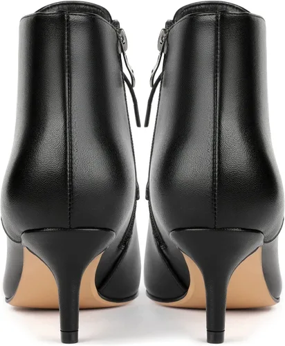 Miniatura 6 de Eldof Botines de tacón bajo para mujer, con puntera puntiaguda, 2.3 pulgadas, con cordones, cómodas botas para caminar