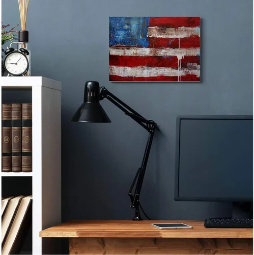 Miniatura 2 de Stupell Industries Lienzo rústico de Erin Ashley para pared, diseño de bandera de Estados Unidos con pintura envejecida, 16 x 20 pulgadas