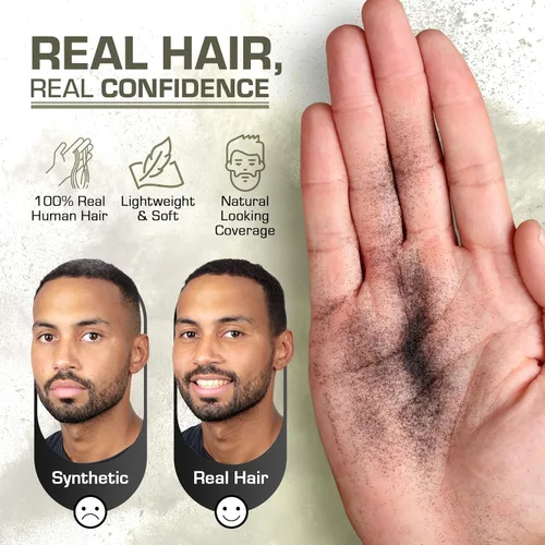 Miniatura 2 de HAIR FUSION - Fibras de cabello humano 100% reales, oculta el cabello calvo y adelgazante, retoque de raíz, voluminizador, unisex (1.05 oz, marrón)