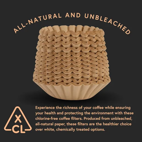 Miniatura 4 de Filtros de café de 8 a 12 tazas, 200 unidades, estilo cesta, filtro de café marrón natural sin blanquear, fabricado en los Estados Unidos