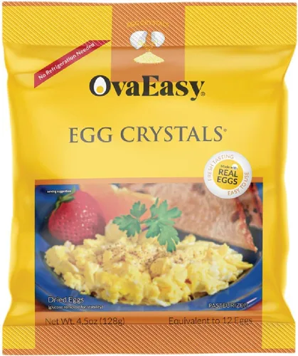 OvaEasy - Cristales de huevo deshidratados – Bolsa de 4.5 onzas (4.52 oz) – Huevos en polvo hechos de ingredientes totalmente naturales – Polvo de