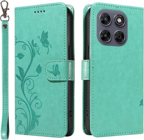 Miniatura 54 de Funda para Motorola Moto E22/E22i, piel sintética, con tarjetero y correa para la muñeca, a prueba de golpes, funda magnética para Motorola Moto Rojo