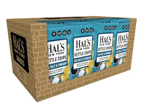 Patatas fritas cocidas, sabor a sal marina y vinagre, 1 oz (paquete de 60)