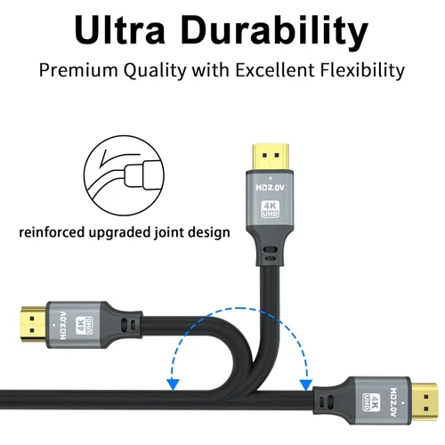 Miniatura 5 de Cable HDMI 4K de 100 pies, cable HDMI 2.0 de alta velocidad de 18 Gbps, Ultra HD, retorno de audio Ethernet, video 1080p, 3D, Arc, HDR, compatible