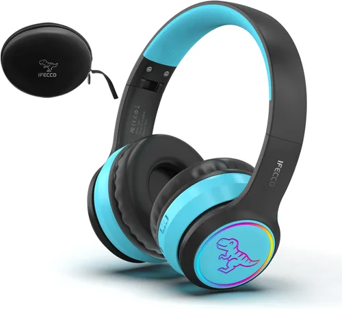 Miniatura 10 de IFECCO Kids Wireless Headphones with Case - Cute LED Light Up Cat Ear,50H Playtime,Safe Volume Limited,Bluetooth 6.0 Kids Girls Headphones for