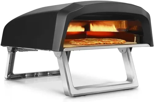 Miniatura 9 de NutriChef Horno de Pizza a Gas Portátil para Exteriores - Incluye Patas Plegables, Dial de Control de Calor Ajustable, Quemador, Piedra y Manguera