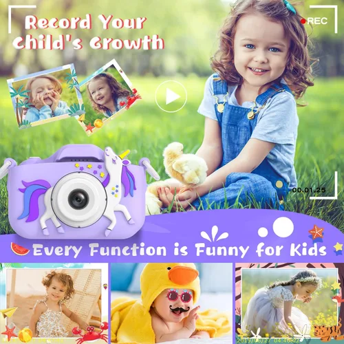 Miniatura 2 de Dwfit Cámara de selfie mejorada para niños, regalos de cumpleaños de Navidad para niños de 3 a 12 años, cámaras de video digitales HD para niños