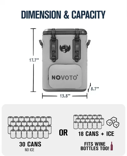 Miniatura 5 de 30 Can Magnetic Backpack Cooler, Zipperless Soft Cooler Backpack with Wide-Mouth Magnetic Lid, Leakproof Insulated Soft Sided Cooler for Beach