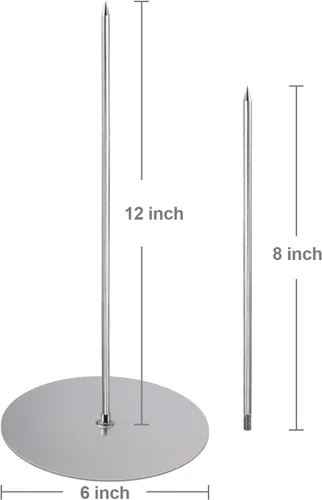 Miniatura 3 de Parrilla Vertical con Brocheta - Parrilla Vertical Removible de Acero Inoxidable para Barbacoa Brasileña - Perfecta para Bistec, Pollos Enteros