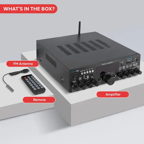 Miniatura 7 de Pyle Amplificador estéreo inalámbrico Bluetooth para el hogar, multicanal, amplificador de potencia de 200 W, sistema receptor de audio