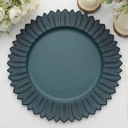 Miniatura 13 de Efavormart Paquete de 6 Platos Cargadores de Cena de Plástico de Girasol Amarillo Mostaza Mate de 13", Bandejas Redondas Desechables para Servir