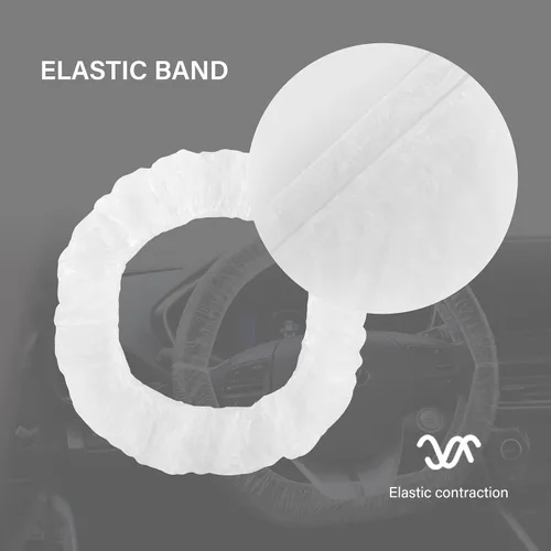 Miniatura 4 de 100 fundas desechables para volante, protector de volante desechable con elástico para evitar rozaduras y arañazos, funda universal para volante