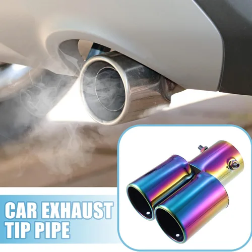 Miniatura 2 de Tubo de escape doble para automóvil, doble salida, diámetro aplicable, 2.4 pulgadas, tubo de escape universal, punta de silenciador, tubo de escape