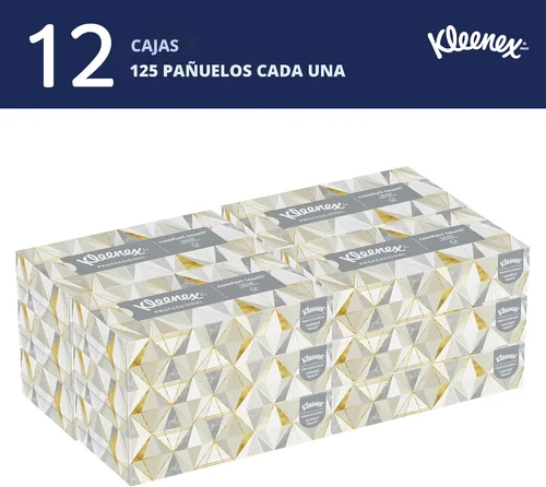 Miniatura 2 de Kleenex Pañuelo facial profesional, a granel (03076), 2 capas, blanco, cajas de pañuelos faciales planas para negocios, estuche de conveniencia