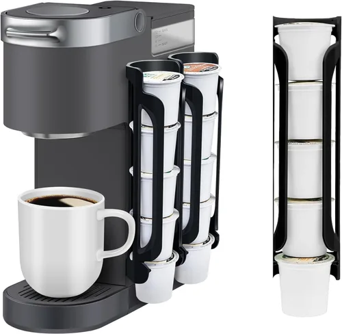 Miniatura 15 de Soporte para tazas K para Keurig: soportes para cápsulas de café para mostrador de espacio pequeño, soportes para Kcup para montaje en pared
