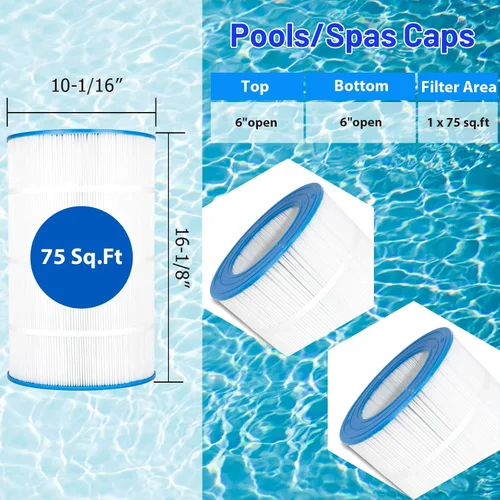 Miniatura 2 de PAP75 - Filtro de piscina para C-9407, Clear 75, Ultral-C2, R173214, 59054100, FC-0685, 590541, 10751, 75 pies cuadrados, 1 paquete