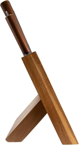 Miniatura 7 de KAV - Juego de cuchillos con bloque, 7 cuchillos de cocina y varilla de afilar, juego de cuchillos de acero inoxidable en negro mate de alto