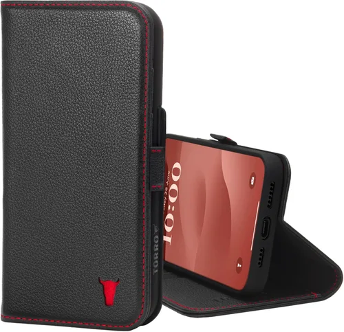 Miniatura 13 de TORRO Funda de cuero prémium compatible con iPhone 15 Pro Max de 6.7 pulgadas, funda de piel auténtica tipo cartera con función atril y ranuras
