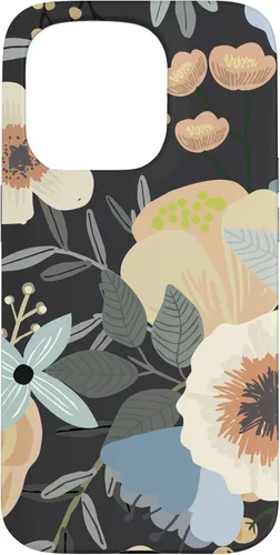 Miniatura 14 de Funda para iPhone 13 Pro Max Boho Wildflower Garden Botanical Floral Pattern (negro)