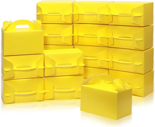 Miniatura 8 de 36 cajas de regalo de fiesta, cajas de regalo de papel a dos aguas con asas para cumpleaños, boda, ducha, suministros de fiesta de Navidad, 6 x 3.5