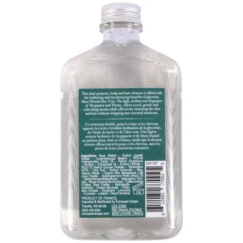 Miniatura 2 de Pre de Provence Bergamot & Thyme Colección de fragancias para hombre, gel de baño y cabello, 8.5 fl oz