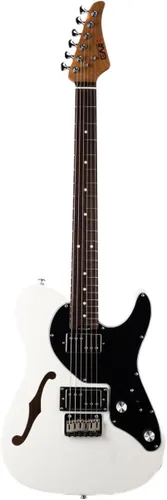 Miniatura 8 de EART E-TT72 Guitarra eléctrica de cuerpo semihueco de 6 cuerdas, capacidad de juego versátil, potentes pastillas Humbucker guitarras de puente fijo