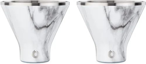 Miniatura 10 de SNOWFOX Juego de 2 vasos de Martini de acero inoxidable con aislamiento al vacío de alta calidad, Martinis Stay Icy Cold, copas de cóctel sin tallo