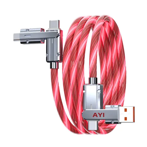 Miniatura 29 de AYI 3 combinaciones de múltiples puertos USB A a USBC Micro PD cable de carga rápida iluminado flujo de corriente compatible con casi todos