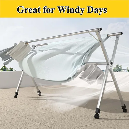 Miniatura 4 de This Clothes Drying Rack Heavy Duty Outdoor, Adjustable and Foldable Space Saving Laundry Drying Rack, Stainless Steel Laundry Garment Dryer