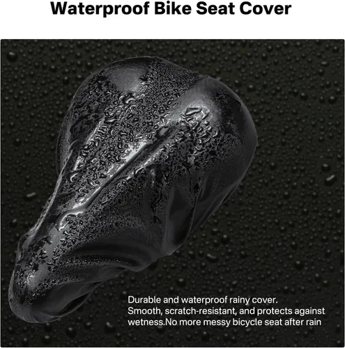 Miniatura 7 de YOUNGDO Cojín de asiento de bicicleta con funda impermeable, almohadilla de asiento de bicicleta de gel para sillín estrecho, absorción de golpes
