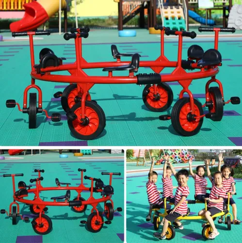 Miniatura 2 de Triciclo para ciclistas a partir de 3 años de edad preescolar, equipo de juego para niños al aire libre (jinete rojo para 6 personas)