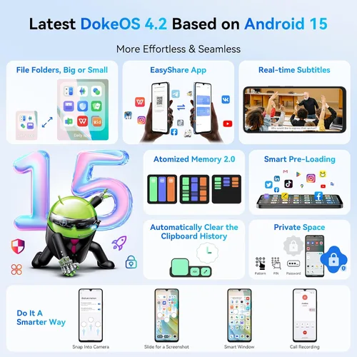 Miniatura 5 de Blackview Shark 6 Teléfonos Android Desbloqueados 5G (2025), Teléfono Celular Android 15 Desbloqueado, Pantalla de 6.88" 120Hz, 12GB+128GB/2TB