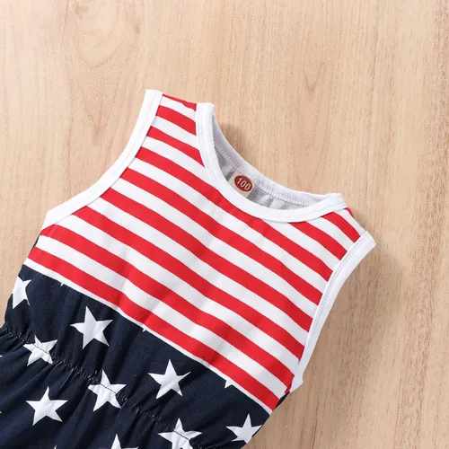 Miniatura 5 de LUZOZEZO Mameluco de borla con bandera americana para bebé niña pequeña con diadema