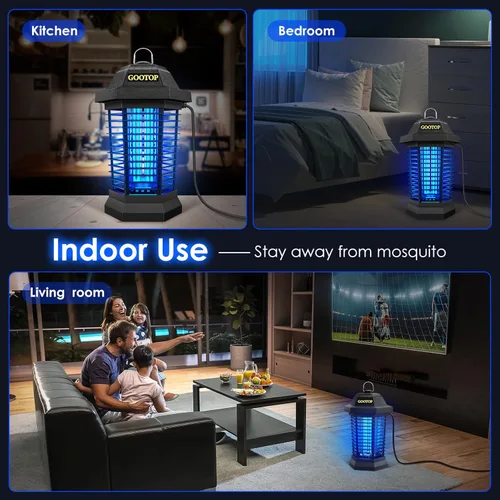 Miniatura 13 de GOOTOP Extractor de Insectos para Exteriores, Extractor de Mosquitos, Enchufe de 3 Puntas Eléctrico Matamoscas, Mata Mosquitos, Trampas para Moscas