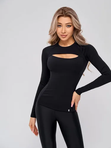 Miniatura 3 de Bona Fide Camisas de compresión para mujer, camiseta corta de manga largacorta para entrenamiento, diseñada para gimnasio, entrenamiento y correr