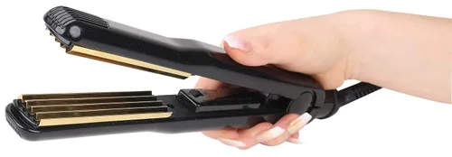 Miniatura 3 de Aria Beauty Crimpadora de textura de titanio, plancha para rizar el cabello para volumen y brillo inspirados en los años 90, herramienta de prensado