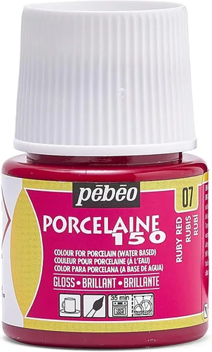 Miniatura 20 de Pebeo Porcelaine 150 - Pintura para porcelana de alto brillo a base de agua, botella de 45 ml - Negro abismo Abismo Negro