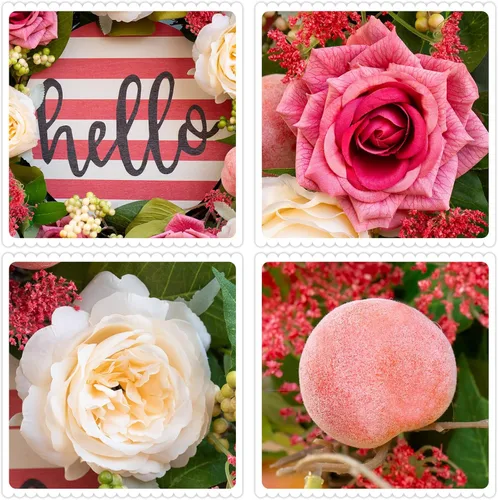 Miniatura 4 de Coronas de primavera y verano para puerta delantera exterior, corona de verano floral de peonía y rosa de 24 pulgadas con decoración de puerta