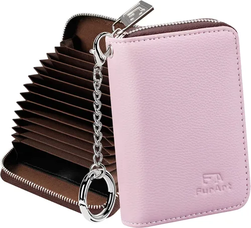 Miniatura 15 de FurArt Cartera con Cremallera para Mujeres, Cartera con Bloqueo RFID para Tarjetas de Crédito, Portador de Tarjetas de Presentación, Cartera Llavero