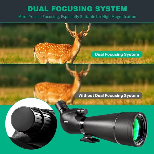 Miniatura 4 de Gosky Alcance de Observación HD 20-60x80mm con Trípode y Adaptador para Smartphone, Alcance de Observación con Prisma BAK 4 para Observación