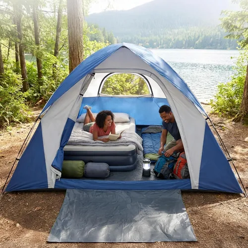 Miniatura 8 de XL Tienda de campaña con cúpula para 4 a 6 personas, doble capa impermeable, desmontable para senderismo al aire libre, pesca