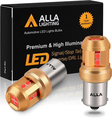 Miniatura 8 de Alla Lighting Bombillas LED miniatura Ba15S Base 7506 1156 de 12 V, blanco xenón 6000 K, señal súper brillante, marcha atrás de respaldo, freno