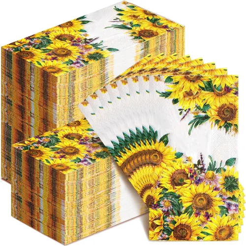 Miniatura 10 de Jetec 200 unidades de toallas de mano desechables de papel con flores y pájaros para baño, toallas de papel para invitados de baño, toallas de papel