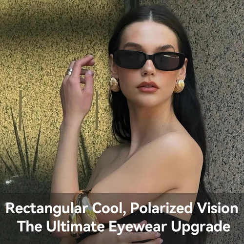 Miniatura 2 de Dollger Lentes de sol rectangulares para mujeres y hombres, de moda, retro, a la moda, protección UV 400, cuadrado Fram
