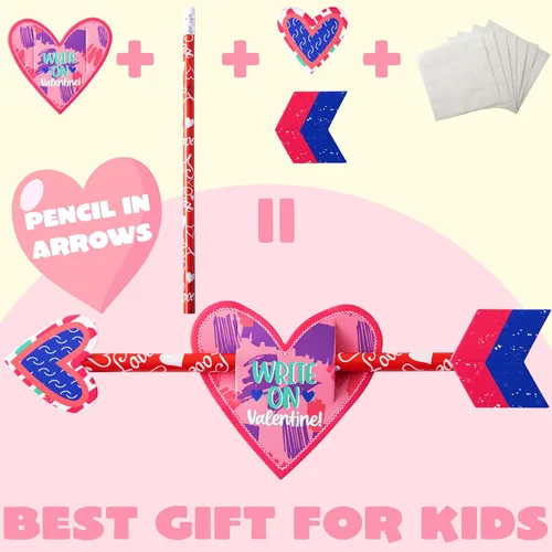 Miniatura 4 de JOYIN - 36 tarjetas de regalo del Día de San Valentín con flecha de Cupido de lápiz, para intercambio de San Valentín y premios de fiesta