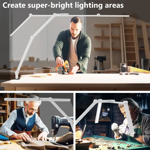 Miniatura 4 de EPABINA Lámpara de Escritorio de Arquitecto Ultra Brillante de 36W con Abrazadera, Luz de Escritorio LED Giratoria Alta Elevada para Oficina
